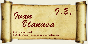 Ivan Blanuša vizit kartica